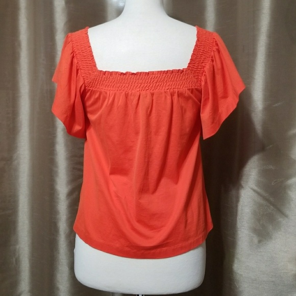 J CREW Off the Shoulder Women's Orange Top - Picture 3 of 7